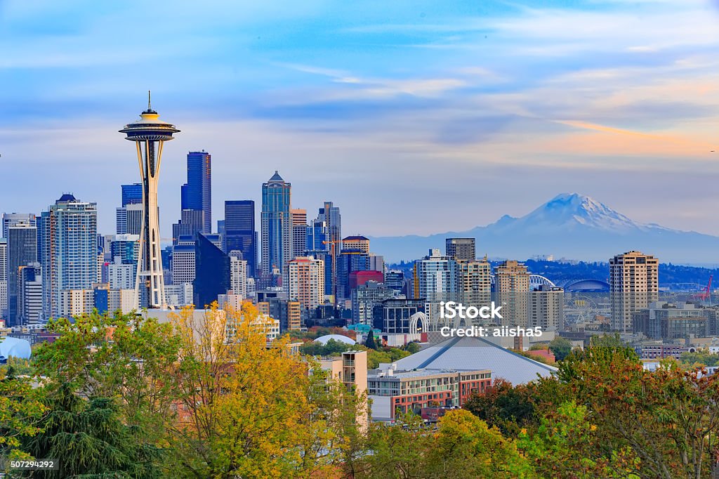 Seattle downtown and Space Needle view, Washington, USA